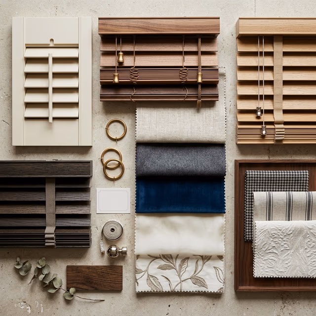 Bay Blinds curated product lineup featuring Hunter Douglas shades, shutters, blinds, and drapery options for Marin County homes