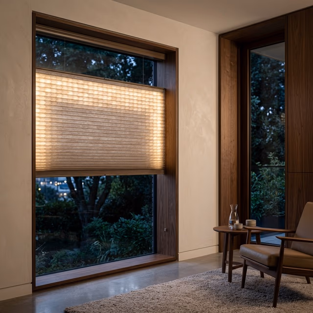 Aura® Illuminated Shades - custom window treatment installed in a Marin County home by Bay Blinds, Novato CA 94945